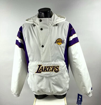 Chaqueta Pullover LOS ANGELES LAKERS Starter Con Capucha Media Cremallera S M L XL 2X BLANCA Foto 1 de 4