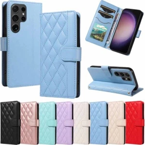 For Samsung S24 S23 S22 S21 S20 FE S10 Plus Flip Wallet Leather Phone Case Cover - Picture 1 of 55
