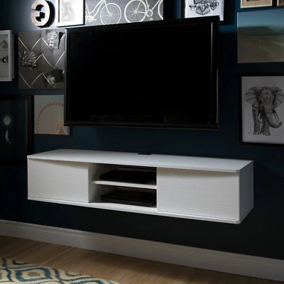 South Shore Agora 56inch Wide Wall Mounted Media Console Pure White 9029676 - Image 1 of 4