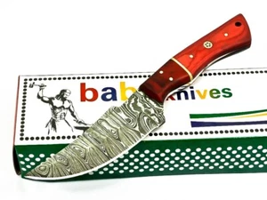 8.3" CUSTOM HANDMADE DAMASCUS Steel Dagger Hunting Knife Skinner with Stain Wood - Picture 1 of 9