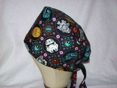 Men/Women Surgical Scrub Cap Lined SW  Sugar Skulls Very Cool 100% Cotton - Image 1 of 3