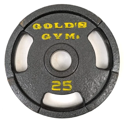Gold’s Gym 25 libras olímpico fácil agarre placa de peso hierro fundido 2” agujero ÚNICO Foto 1 de 4