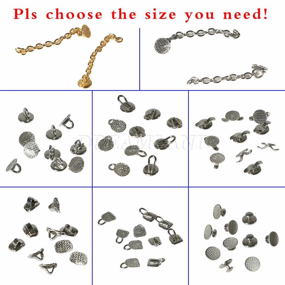 SANDENT Kieferorthopädische Lingualbuttons Bondable Rund mit Mesh-Basis Dental