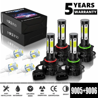 Para Toyota Avalon 2000-2007 -4 Lados LED Faros de Haz Alto/Bajo 6000K Blanco Foto 1 de 4