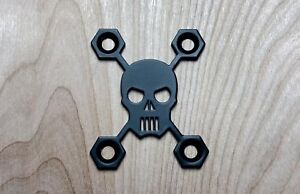 Skull Neck Plate for your Guitar or Bass - Industrial Black
