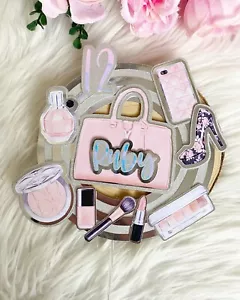 Make up Kosmetik Mode Motiv PERSONALISIERT GEBURTSTAGSTORTE KARTE TOPPER Ästhetik - Bild 1 von 1