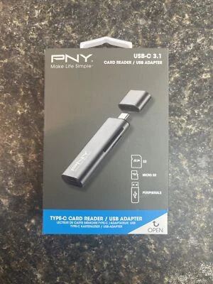 PNY USB-C 3.1 Type-C Card Reader USB Adapter - P-CRMUS3A-BX - 751492617152 Seald - Image 1 of 4