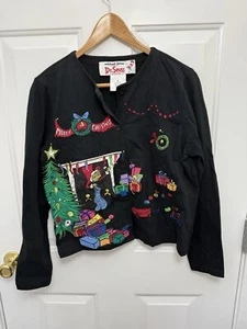 Michael Simon x Dr Seuss Grinch Womens Small Christmas Sweater Cardigan Holiday - Picture 1 of 6