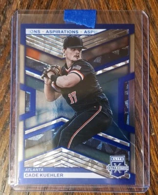 193/349 2023 Panini Elite Extra Edition #38 Cade Kuehler Aspirations Blue BRAVES - Image 1 of 2