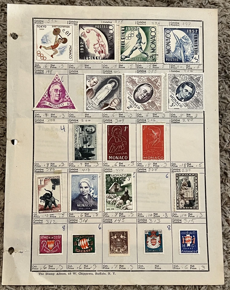 MONACO 完好邮票 批量 拍卖 页 奥林匹克、总统、旗帜等 — 第 1/4 张图片