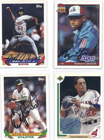 1993 Topps #290 Dave Stewart Oakland AThletics Autographed Signed Card Cover