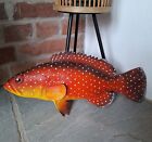 Large 3D Vintage Fish Coral Trout Plaque Wall Hanging Fishmonger Prop Display 
