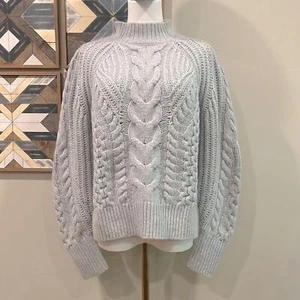Banana Republic Cashmere Cable-Knit Sweater Heather Grey Small - Picture 1 of 8