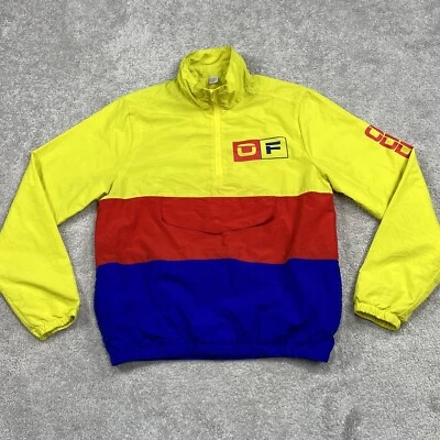 Odd Future Jacket Mens Large Neon Colorblock Red Yellow Blue Anorak Windbreaker - Image 1 of 4