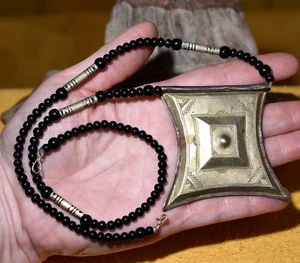 Antiguo Collar Colgante Talismán Tuareg Cherot Protector Amuleto Africano Níger - Imagen 1 de 10