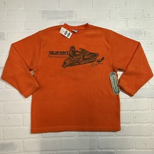 Old Navy Y2K Youth Boys Size 10 Orange Fleece Center Logo 90s Soft NWT - Picture 1 of 18