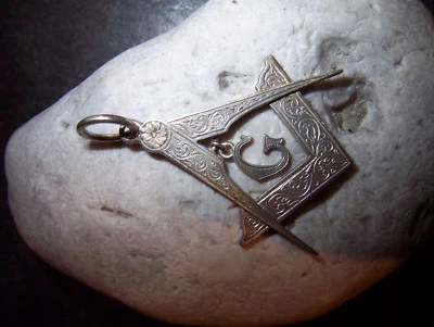 grosser-Anhäger-WMM-Werner Müller-Mannheim-Freimaurer-935-Silber  - Bild 1 von 4