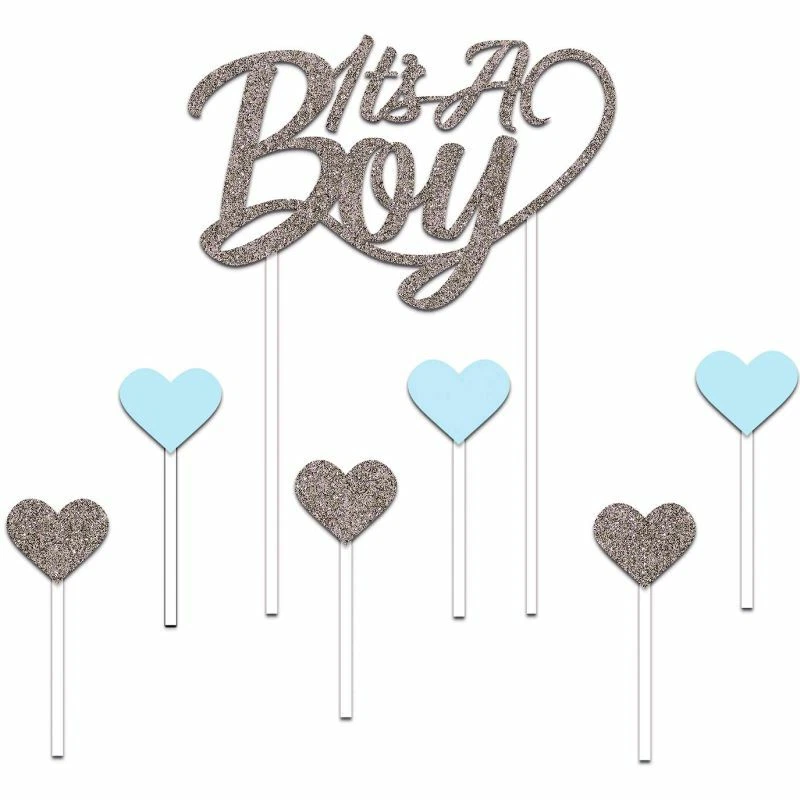 Украшения для вечеринки в честь мальчика бумажные It's a Boy Cake Topper 4,25 дюйма x 7,5 дюйма - Изображение 1 из 1