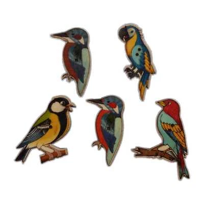 30pcs Bird Series Wood Buttons for Knitting Sewing Scrapbooking Clothing Decor - Image 1 of 3