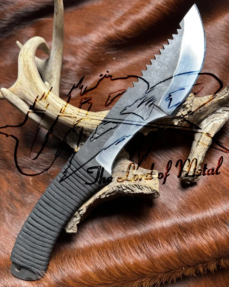CUCHILLO RASTREADOR DE CAZA DE ACERO AL CARBONO HECHO A MANO PERSONALIZADO - IMPUESTO DE IMPORTACIÓN PAGADO POR EL VENDEDOR  Foto 1 de 1
