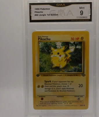 Pikachu MINT 9 Jungle Pokemon Card Sealed Case 1st Edition PSA GM - Image 1 of 2