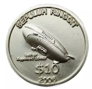 OCCUSSI AMBENO - TIMOR 10 RINGGIT 2006 DIRIGIBLE ZEPPELÍN COBRE-NÍQUEL SIN CIRCULAR - Imagen 1 de 2