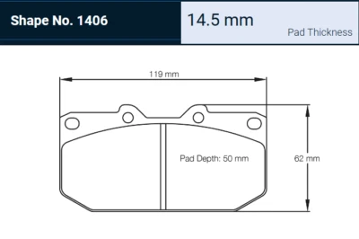 Pagid Brake Pad Set, NEW 1406 RS 15, 3000 GT VR4 / 300ZX / WRX JDM & EU - Image 1 of 2