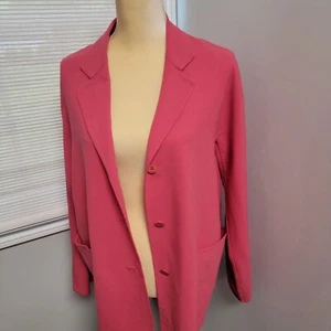 Max Mara Italy Women's Virgin Wool Blend Blazer Suit Pink Lightweight US *Large - Picture 1 of 16