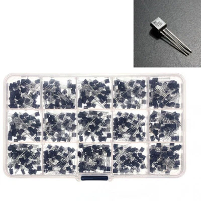 600tlg 15 Werte PNP NPN TO-92 2N2222 2N5551 Transistor Sortiment mit Box Case RF - Bild 1 von 4