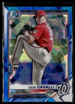 2021 Bowman Chrome Prospects Sapphire Cade Cavalli Washington Nationals #BCP-99 - Image 1 of 2