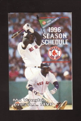 1996 Boston Red Sox Mo Vaughn Pocket Schedule Coke - Image 1 of 2