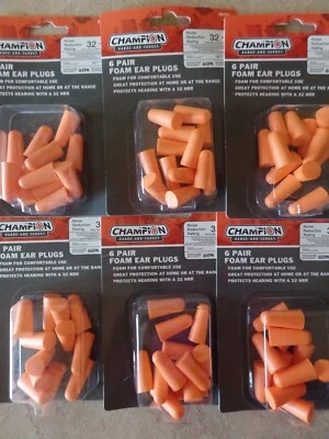 36 Pares de TAPONES PARA LOS OÍDOS DE ESPUMA CHAMPION NNR 32 db Protección en casa o en la estufa Foto 1 de 3