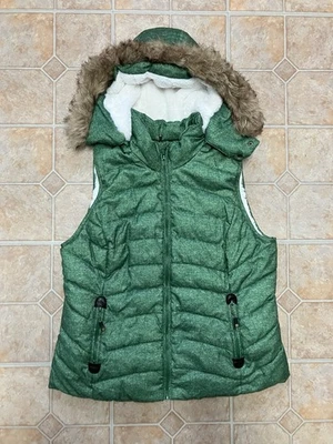 Зеленый чай пуховик жилет меха с подкладкой съемный капюшон карманы Kelly зеленый женщин XXL - Изображение 1 из 4