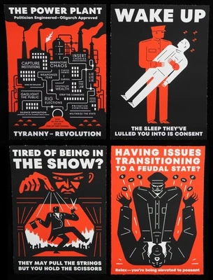 CLEON PETERSON 4 Siebdrucke Signiert Matching Set +STICKER BANKSY,shepard fairey - Bild 1 von 4