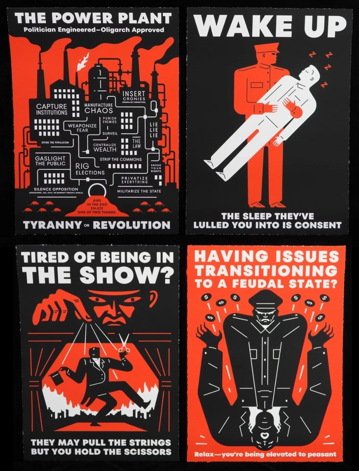 CLEON PETERSON 4 Siebdrucke Signiert Matching Set +STICKER BANKSY,shepard fairey - Bild 1 von 4