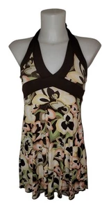 Y2k 90s Women's Brown Floral Babydoll Fairy Coquette Whimsigoth Mini Dress Sz S - Picture 1 of 4