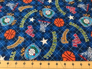 Basketball All Star 15" X 43" Flannel fabric #2181 - Picture 1 of 1