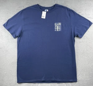NWT Russell Athletic Hawaii T Shirt Men’s XL Navy Blue Y2K Deadstock - Picture 1 of 7