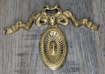 Usado en Excelente Condición Antigua Cinta Medallón Doré Francesa Latón 4.25" Alto Foto 1 de 2