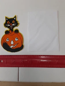 Tarjeta de Halloween estilo vintage gato negro sobre JOL accesorios sin usar 2002 t - Imagen 1 de 4