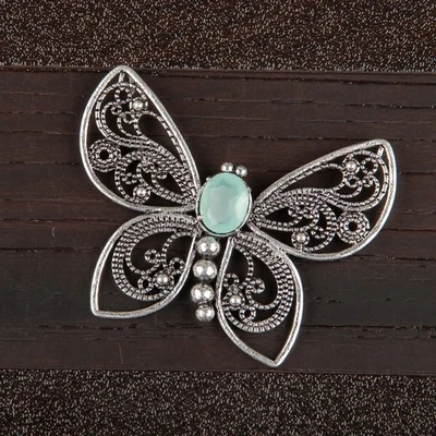 Colgante de joyería de plata de ley 925 con piedras preciosas de calcedonia Aqua para mujer de 1,66" para regalo Foto 1 de 4