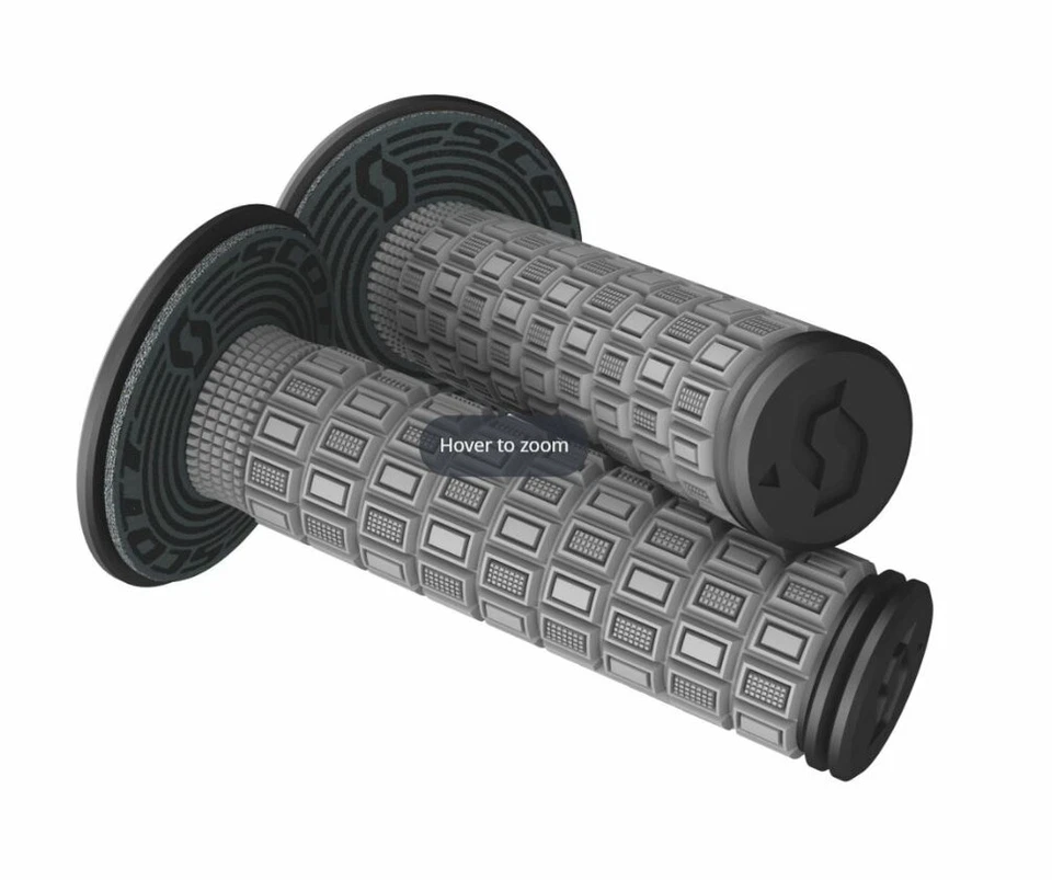 SCOTT MELLOW Double Density 7/8" Dirt Bike MX Grips Grey/Black - Image 1 of 1