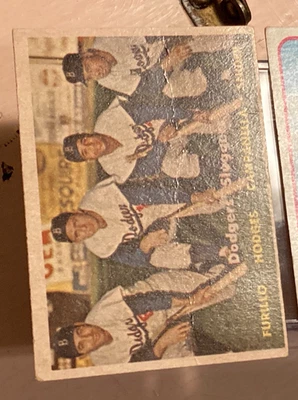 1957 Topps #400 Dodgers Sluggers Snider Campanella Hodges Furillo Foto 1 de 2