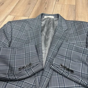 Samuelsohn Rodes Plaid Blazer Sport Coat Size 48R Ermenegildo Zegna Cloth Wool - Picture 1 of 12