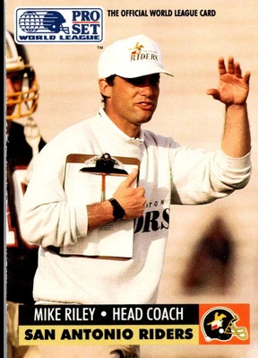 1991 Pro Set WLAF Inserts Mike Riley San Antonio Riders #30 - Image 1 of 2