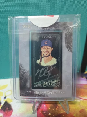 2018 Topps Allen Ginter X autograph auto silver black Kris Bryant 15/25 - Image 1 of 4