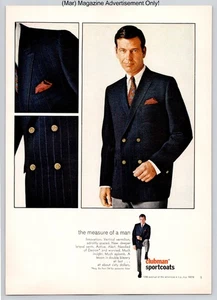 Clubman Sportcoats Men’s Double Breasted Blazer Vintage 1968 Advertisement - Picture 1 of 5