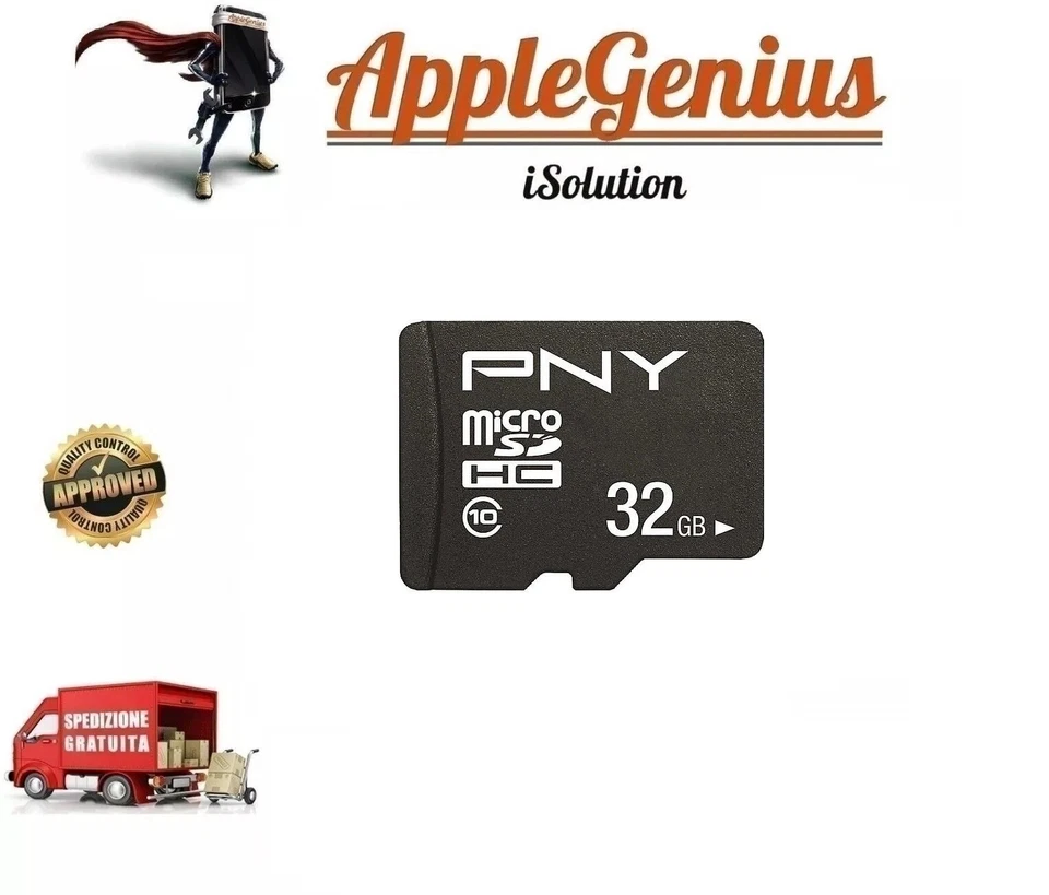 PNY MICRO SD 32GB SCHEDA DI MEMORIA CON ADATTATORE 32 GB - Immagine 1 di 1