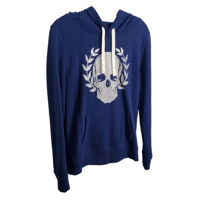 Love Express Mujer M Sudadera con Capucha Calavera Gráfico Brillo Laurel Corona Acogedora Foto 1 de 4