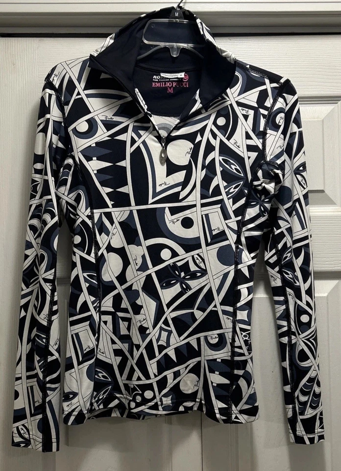 Camisa Top Emilio Pucci x Rossignol Manga Larga Esquí Capa Base Mujer Mediana Usada en Excelente Condición Foto 1 de 4